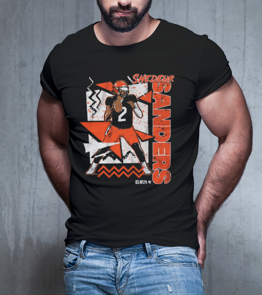 Shedeur Sanders 90s Style Retro Football Illustration T-Shirt