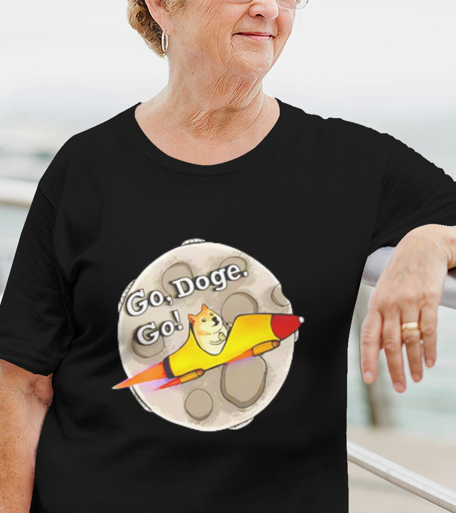 Go Doge Go Rocket Shiba Inu Moon Adventure T-Shirt