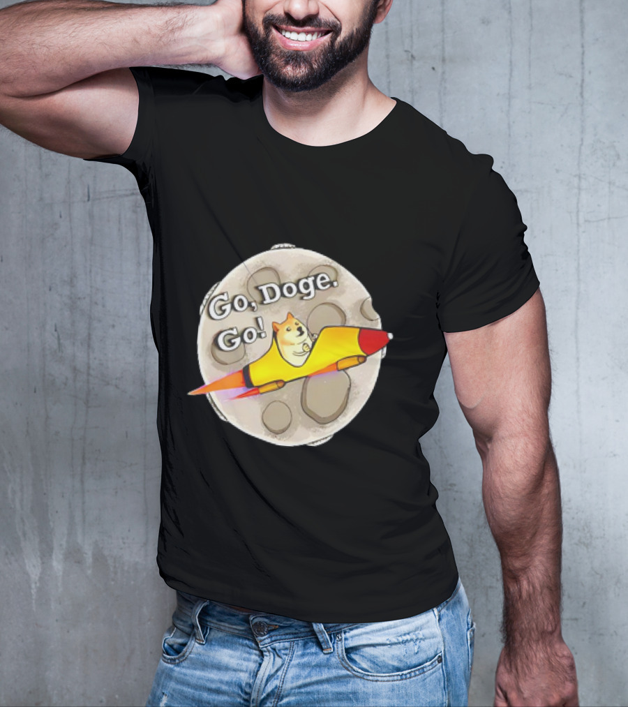 Go Doge Go Rocket Shiba Inu Moon Adventure T-Shirt