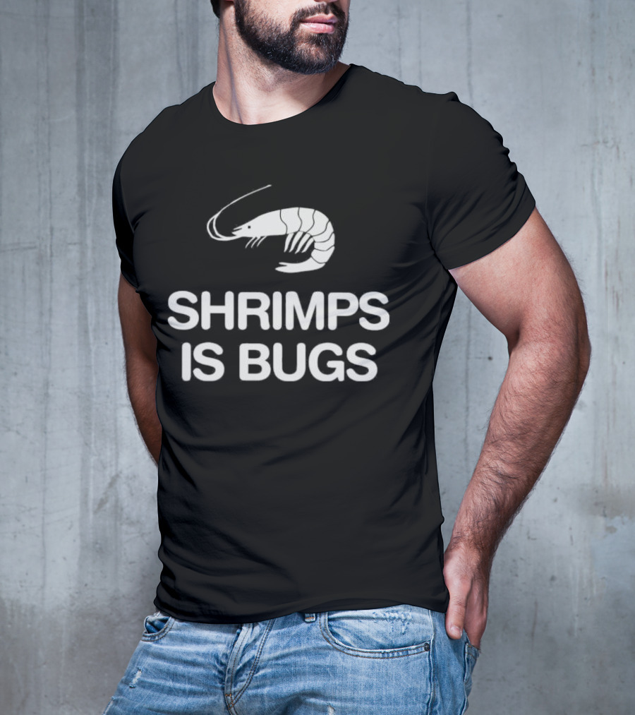 Shrimps Is Bugs Retro Crustacean Statement T-Shirt