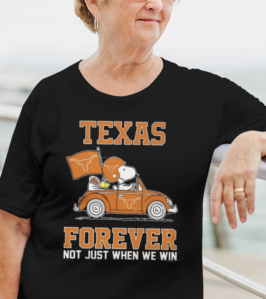 Snoopy And Woodstock Texas Longhorns Forever Not Just When We Win 2025 T-Shirt