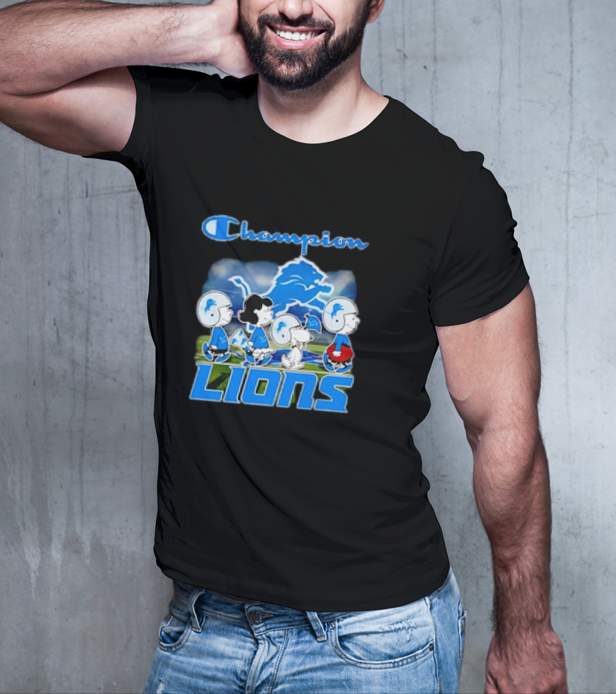 Champion Lions Snoopy Charlie Brown And Friends Detroit T-Shirt
