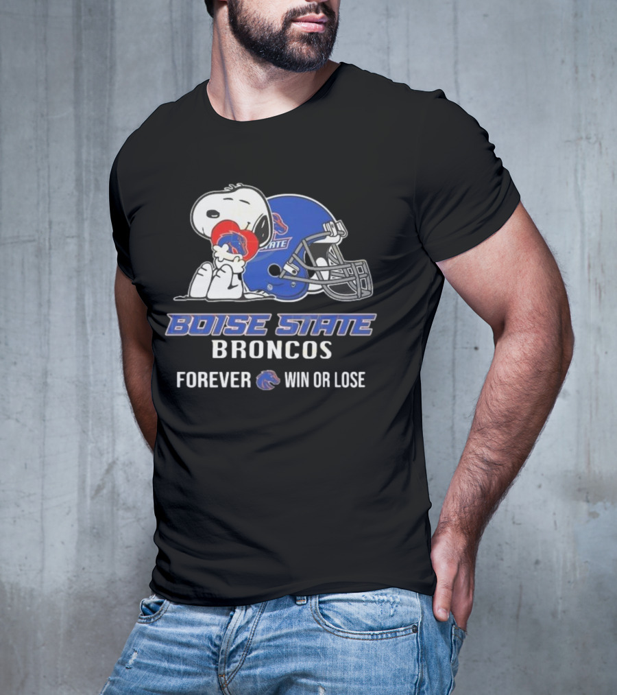 Snoopy Boise State Forever Win Or Lose Broncos 2025 T-Shirt
