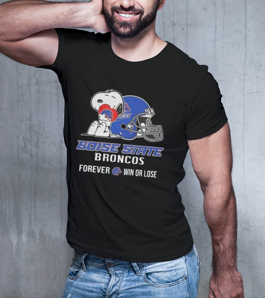 Snoopy Boise State Forever Win Or Lose Broncos 2025 T-Shirt