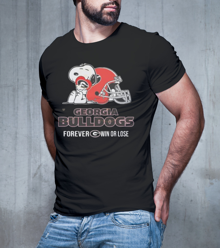 Georgia Bulldogs Snoopy Forever Win Or Lose T-Shirt