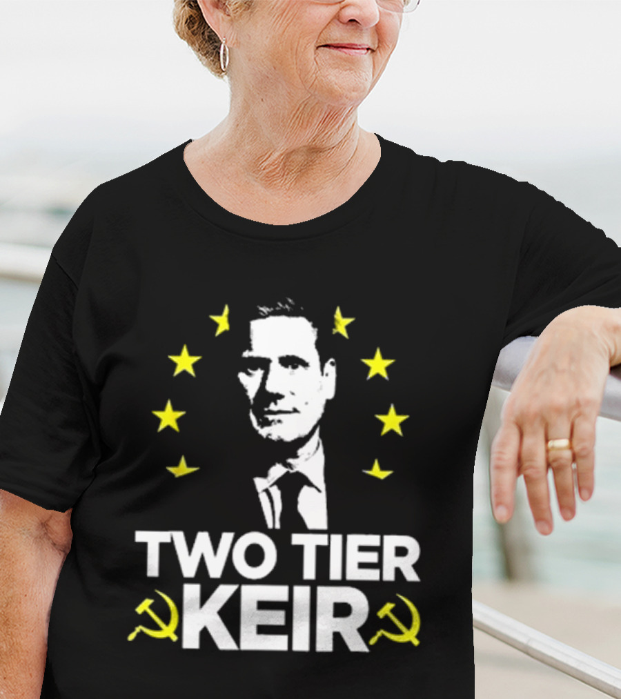 Euro Stars Circle Face Two Tier Keir Hammer Sickle T-Shirt