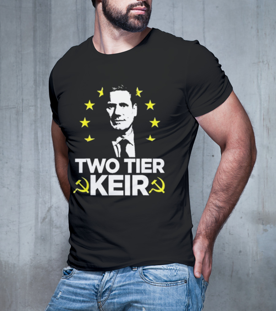 Euro Stars Circle Face Two Tier Keir Hammer Sickle T-Shirt