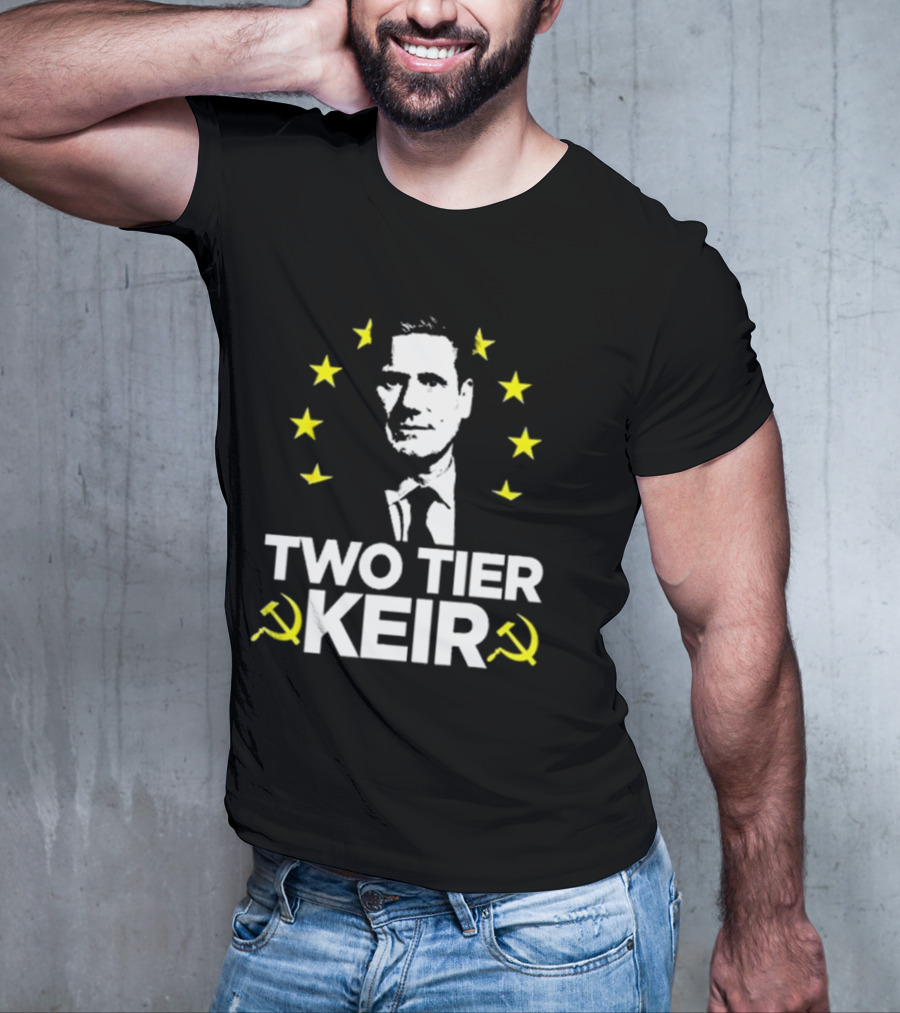 Euro Stars Circle Face Two Tier Keir Hammer Sickle T-Shirt