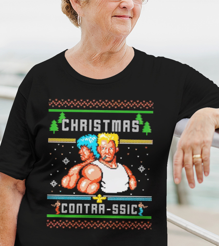 Christmas Contra-ssic Retro Gaming Mashup T-Shirt