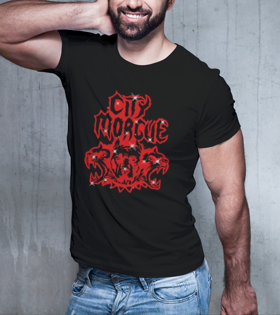 City Morgue Rhinestone Cerberus T-Shirt