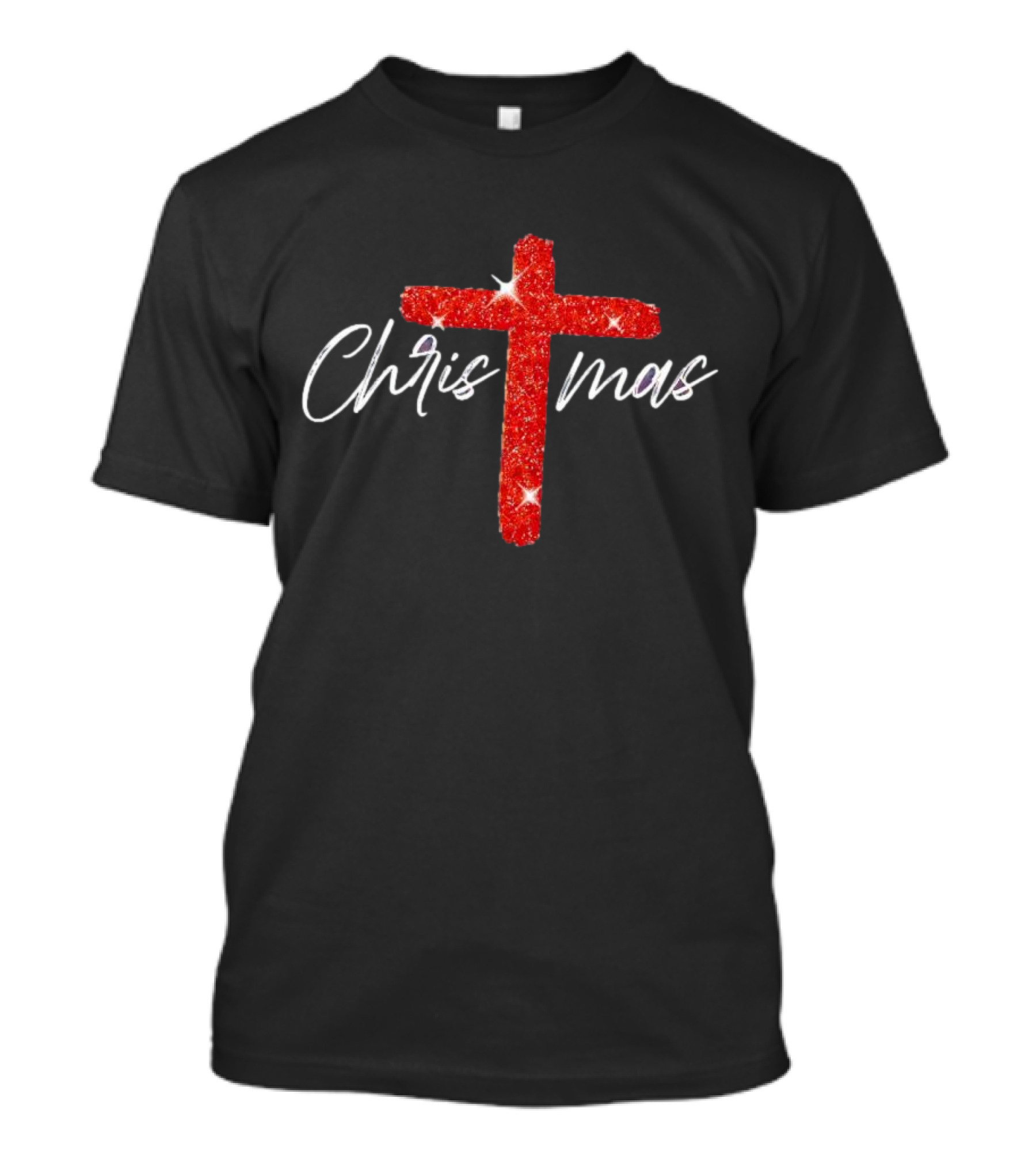 Christmas Crucifix Sparkle T-Shirt