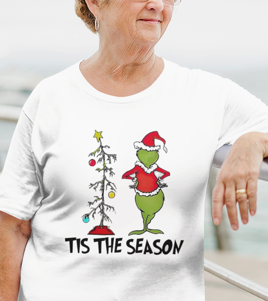 Grinch Tis The Season With Charlie Brown Christmas Tree T-Shirt