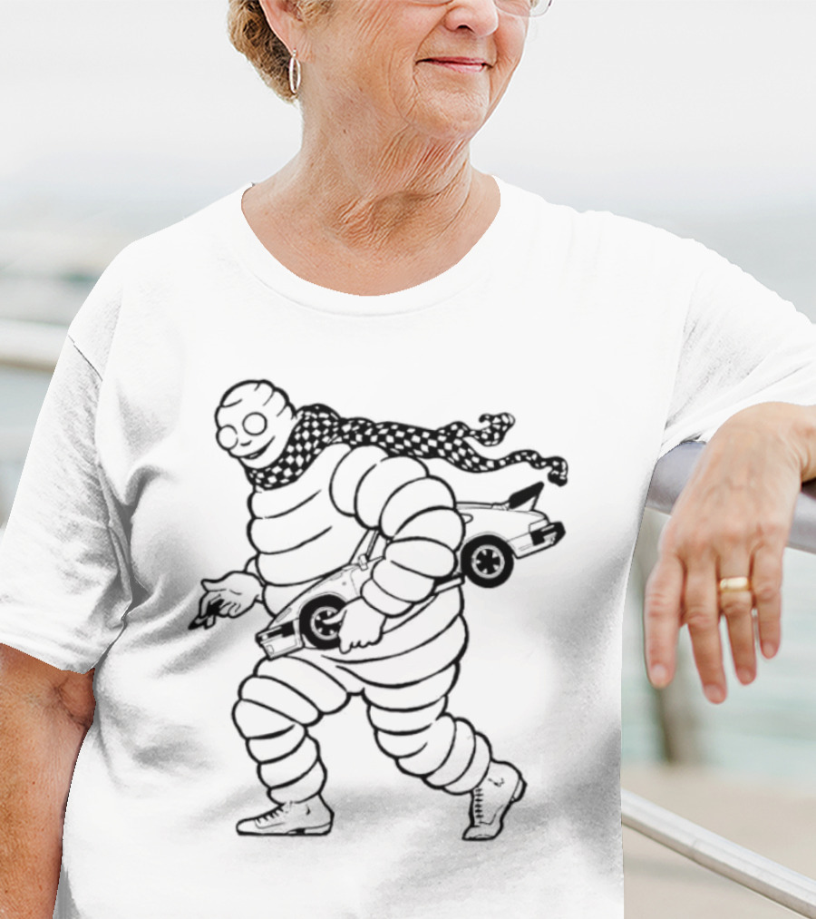 One Hell Of A Town Thief Michelin Man Carrying Car T-Shirt