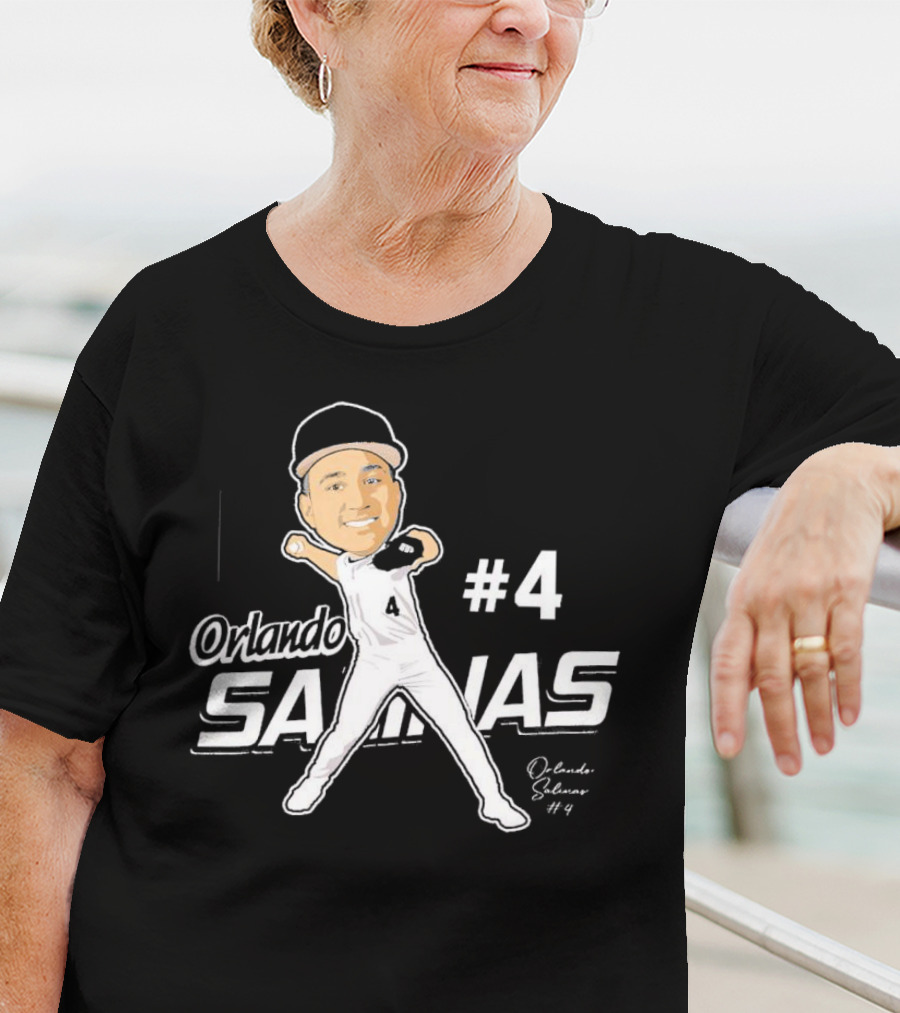 Orlando Salinas #4 Caricature Signature T-Shirt