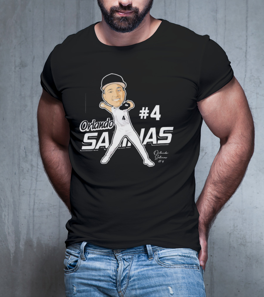 Orlando Salinas #4 Caricature Signature T-Shirt