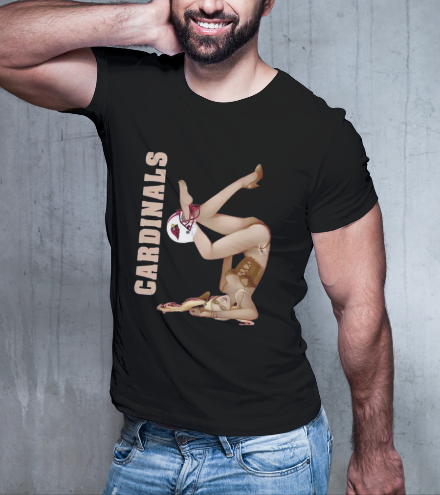 Cardinals Vintage Pin-Up Style Football T-Shirt