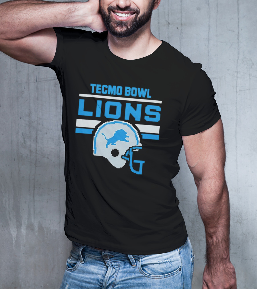 Tecmo Bowl Lions Helmet Detroit T-Shirt