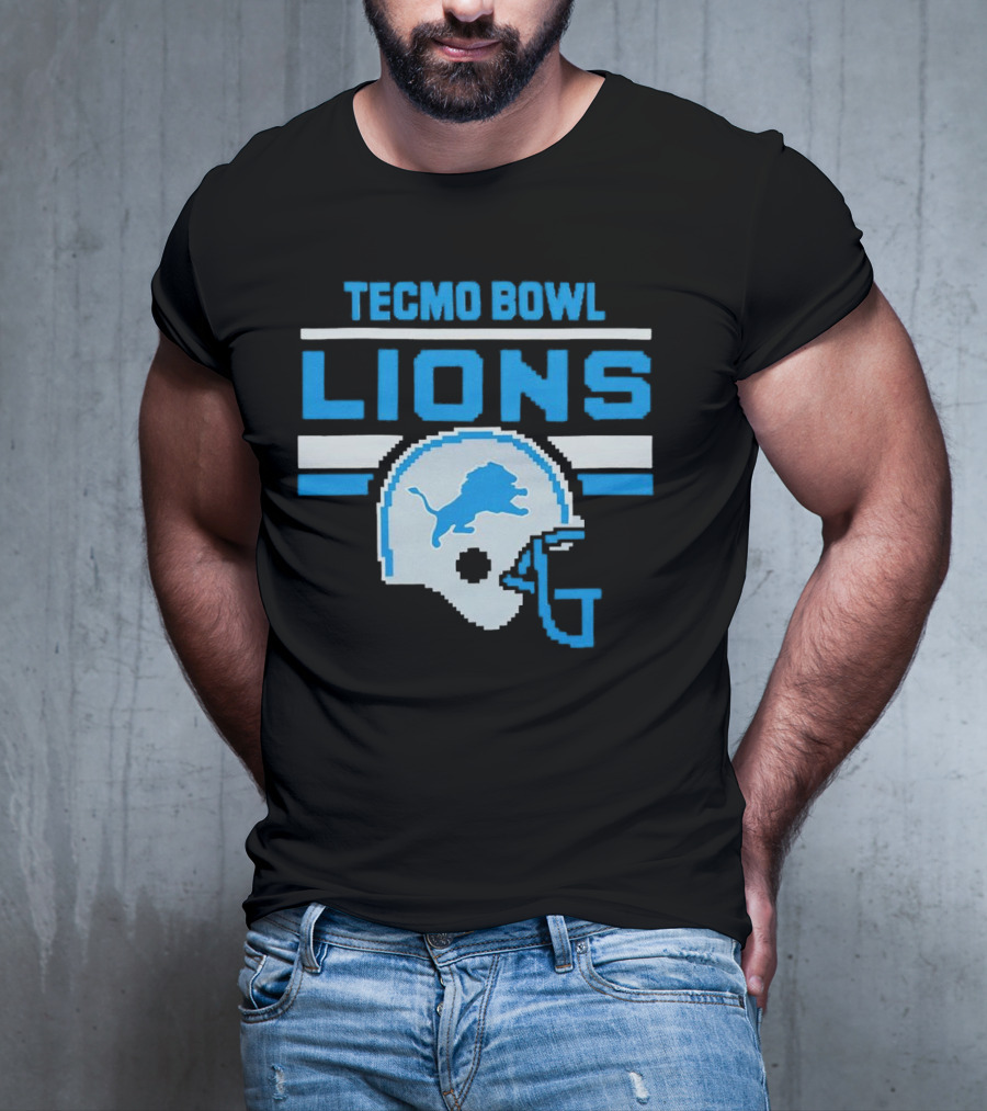 Tecmo Bowl Lions Helmet Detroit T-Shirt