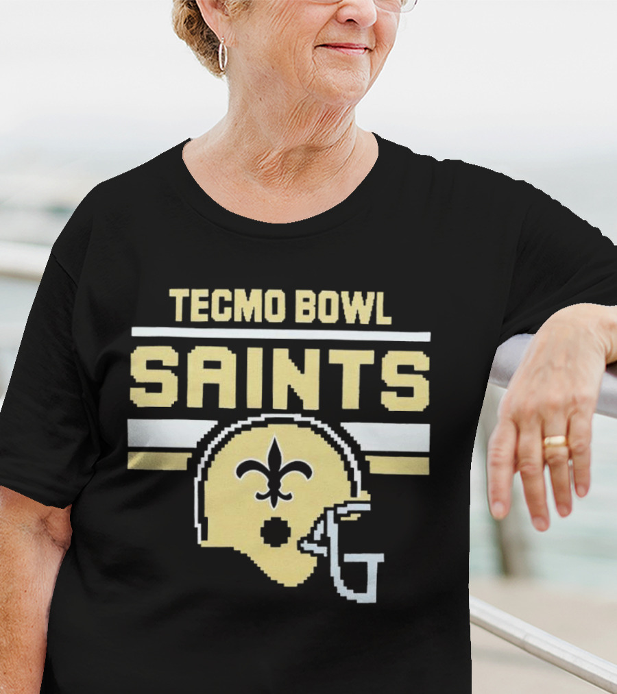 Tecmo Bowl Saints New Orleans Retro Football Helmet T-Shirt
