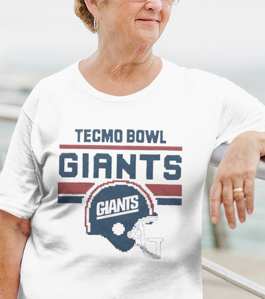 Tecmo Bowl Giants Helmet Retro Pixel T-Shirt