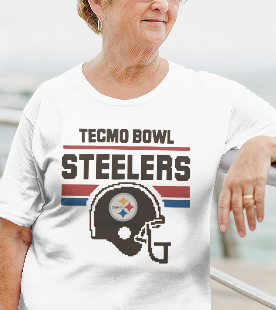 Tecmo Bowl Steelers Pittsburgh Logo Helmet T-Shirt