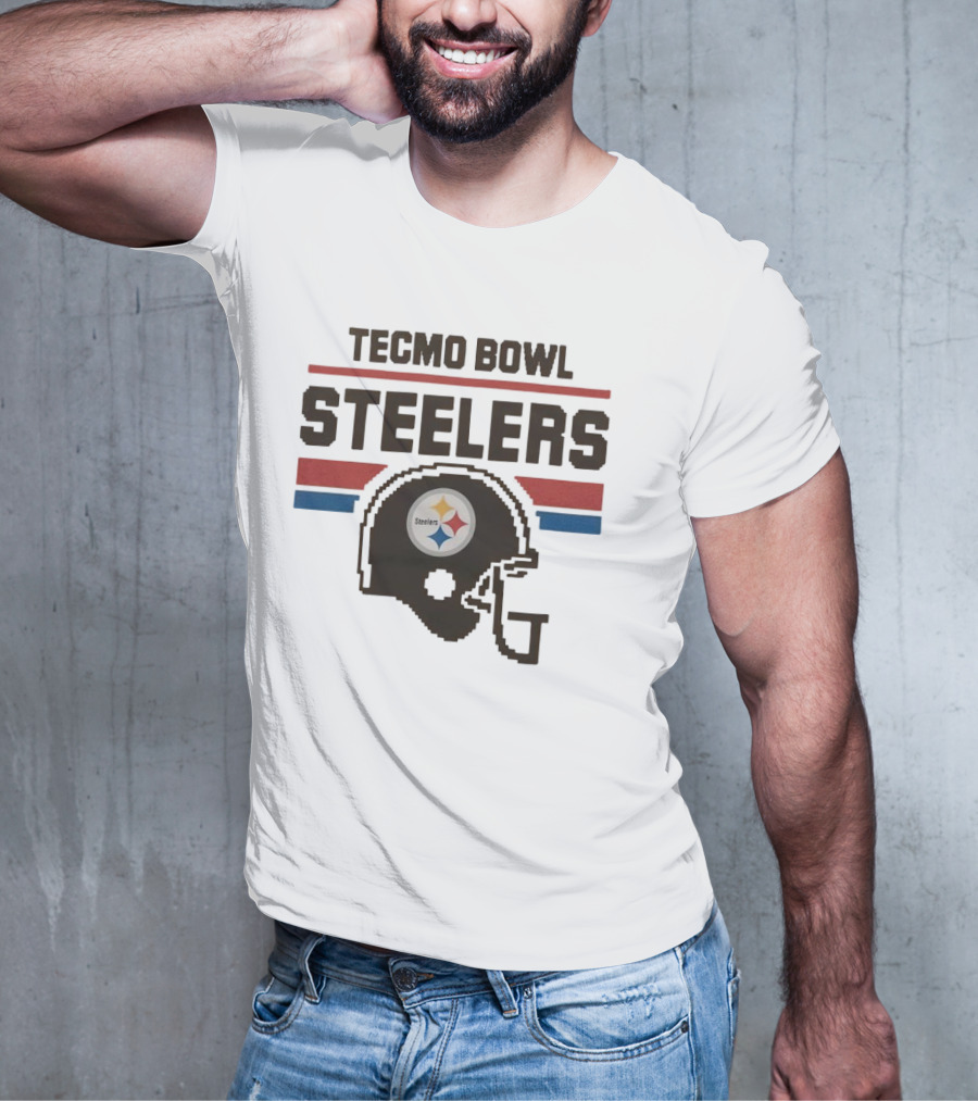 Tecmo Bowl Steelers Pittsburgh Logo Helmet T-Shirt