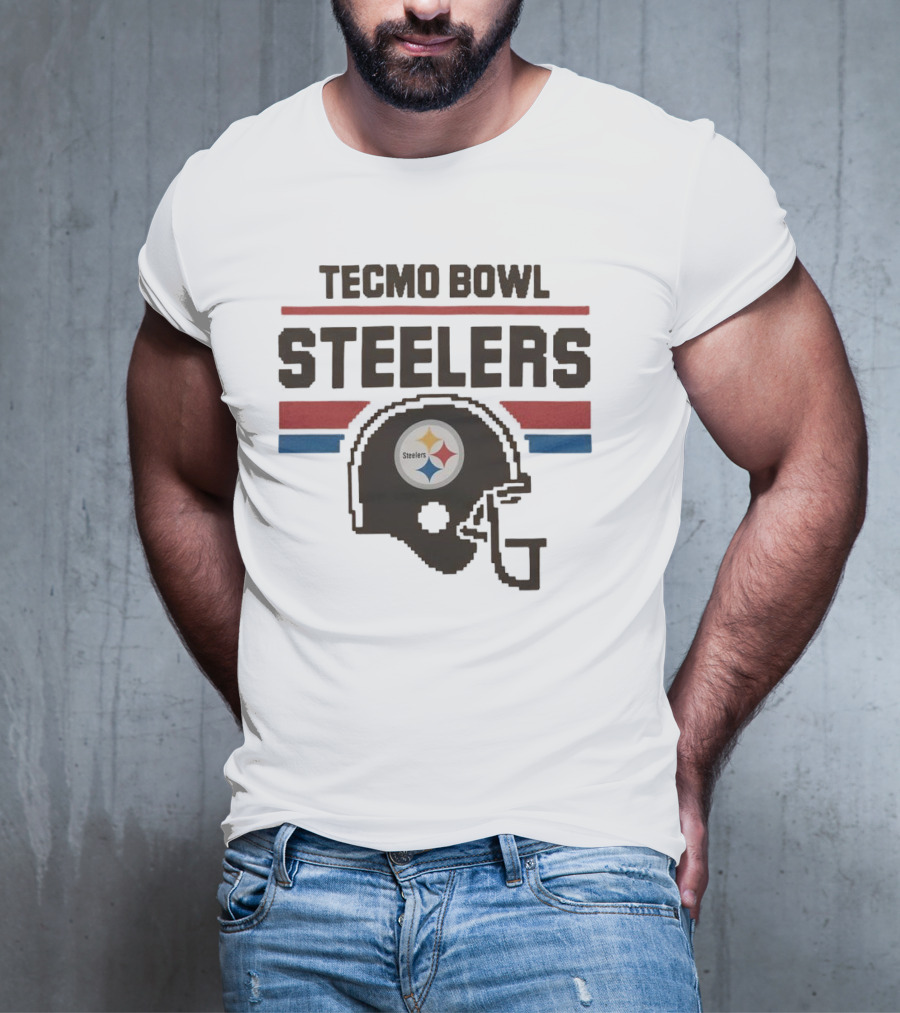 Tecmo Bowl Steelers Pittsburgh Logo Helmet T-Shirt