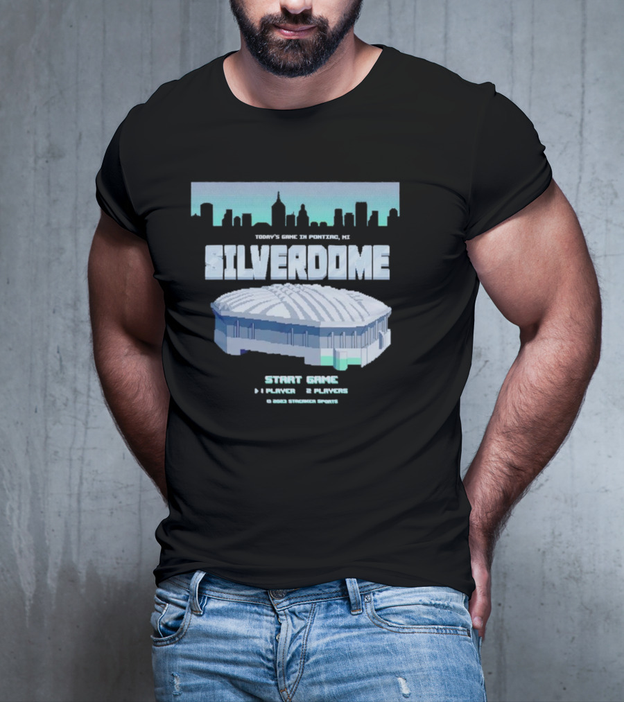 Silverdome 8-Bit Today's Game In Pontiac MI Start Game 1 Player 2 Players T-Shirt