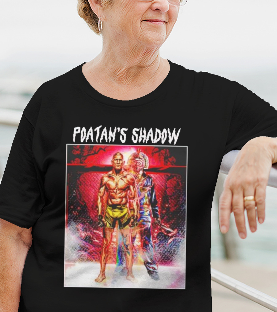 Poatan's Shadow Dual Persona Warrior In Fight Arena T-Shirt