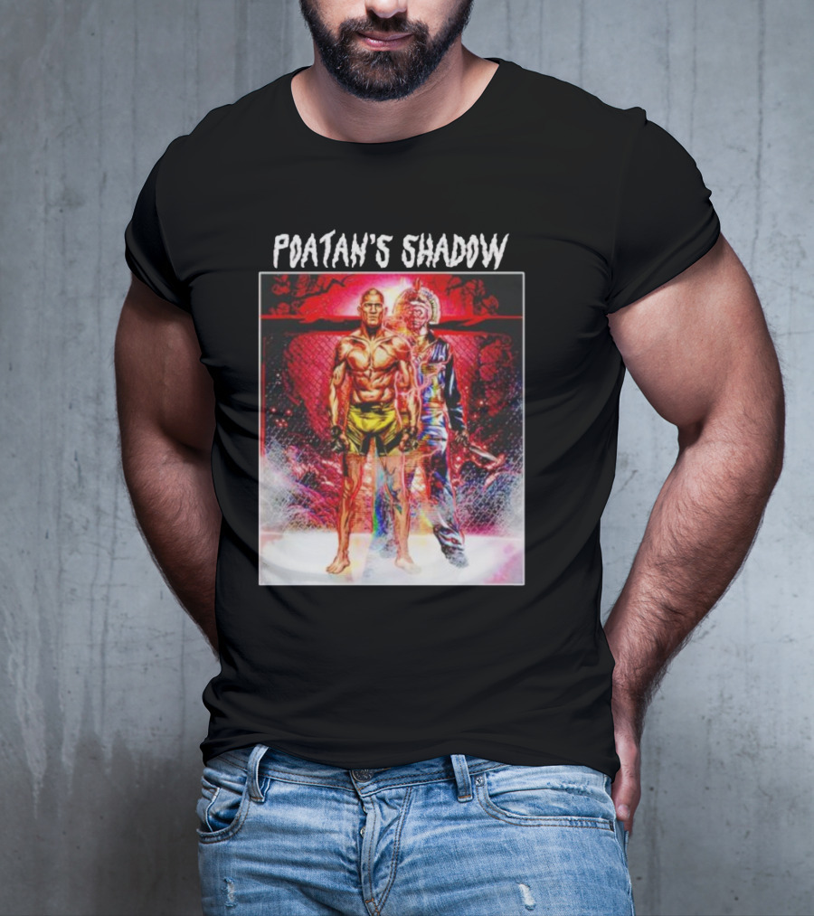 Poatan's Shadow Dual Persona Warrior In Fight Arena T-Shirt