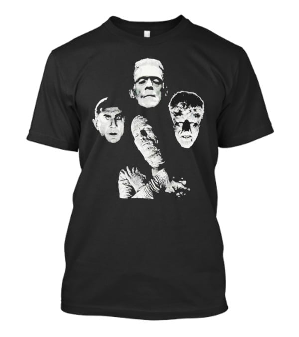Rock Rebel Monster Dracula Frankenstein Mummy Wolfman Horror Band T-Shirt