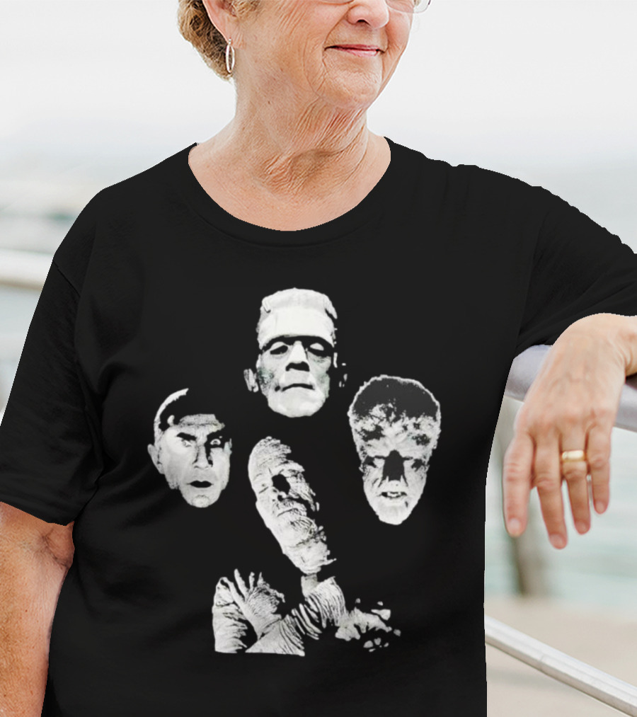 Rock Rebel Monster Dracula Frankenstein Mummy Wolfman Horror Band T-Shirt