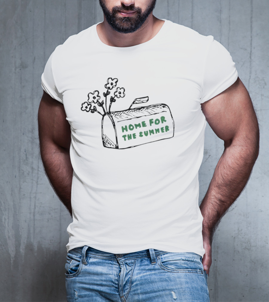 Sara Kays Home For The Summer Graphic With Flowers And Bag T-Shirt