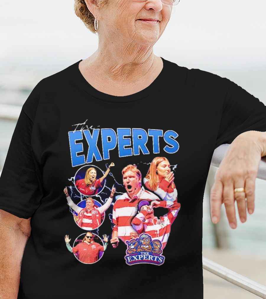 The Experts Team Football Enthusiasts In Red And White Stripes T-Shirt