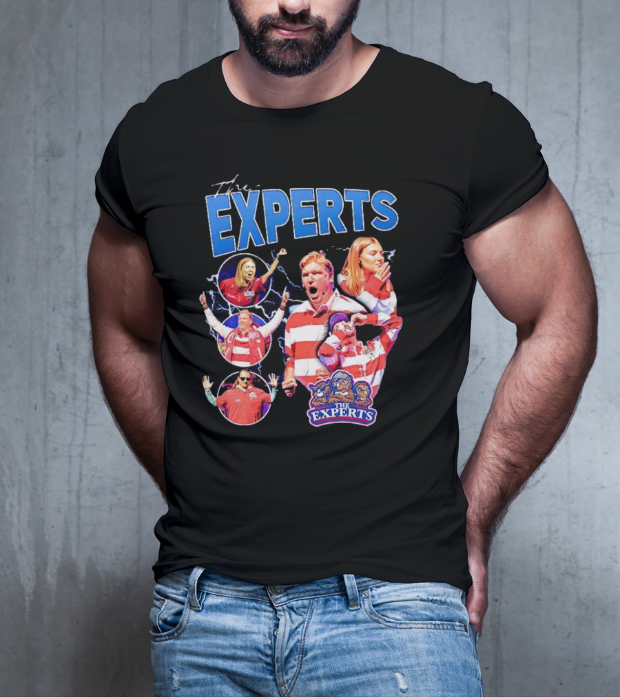 The Experts Team Football Enthusiasts In Red And White Stripes T-Shirt
