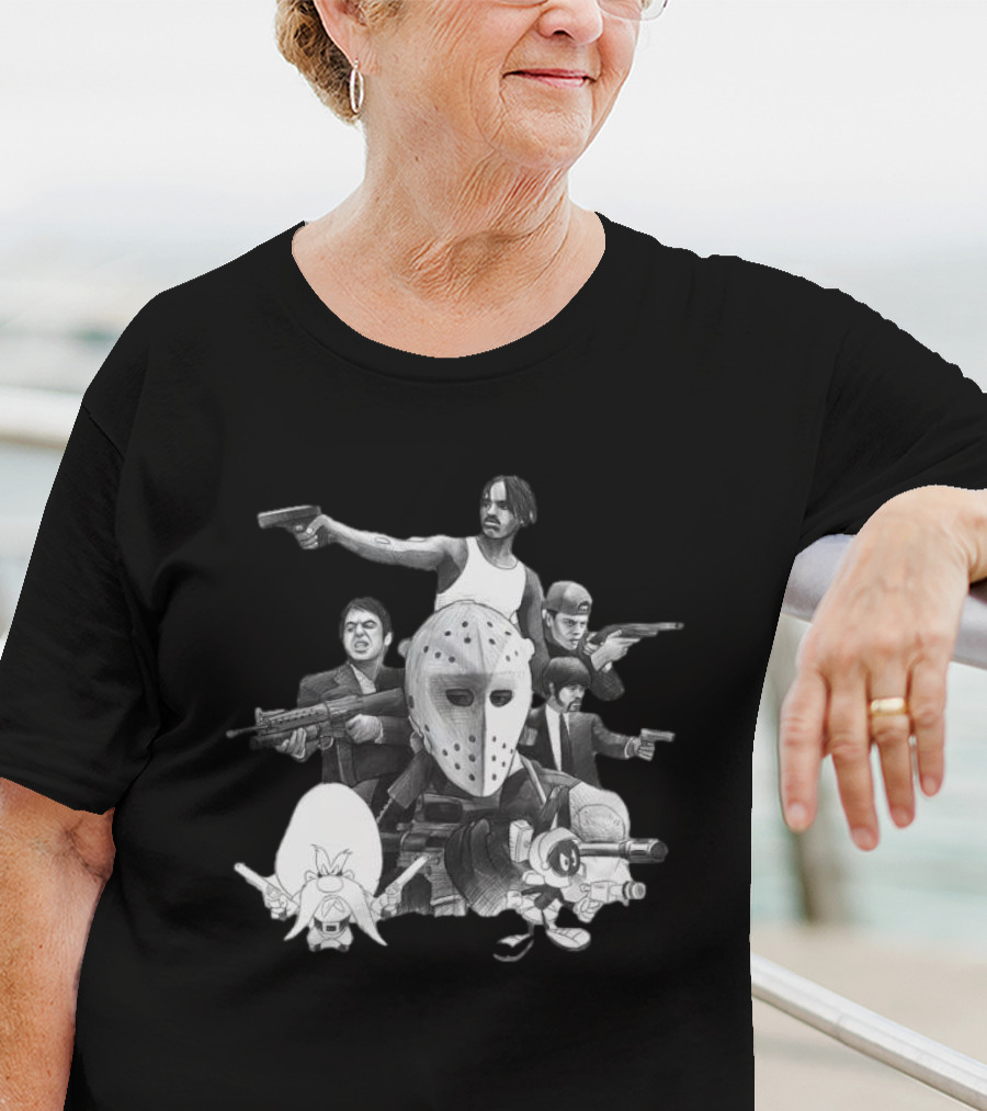 Trust Respect The Shooter Jason Mask Gangsters Anime Characters Gunmen T-Shirt