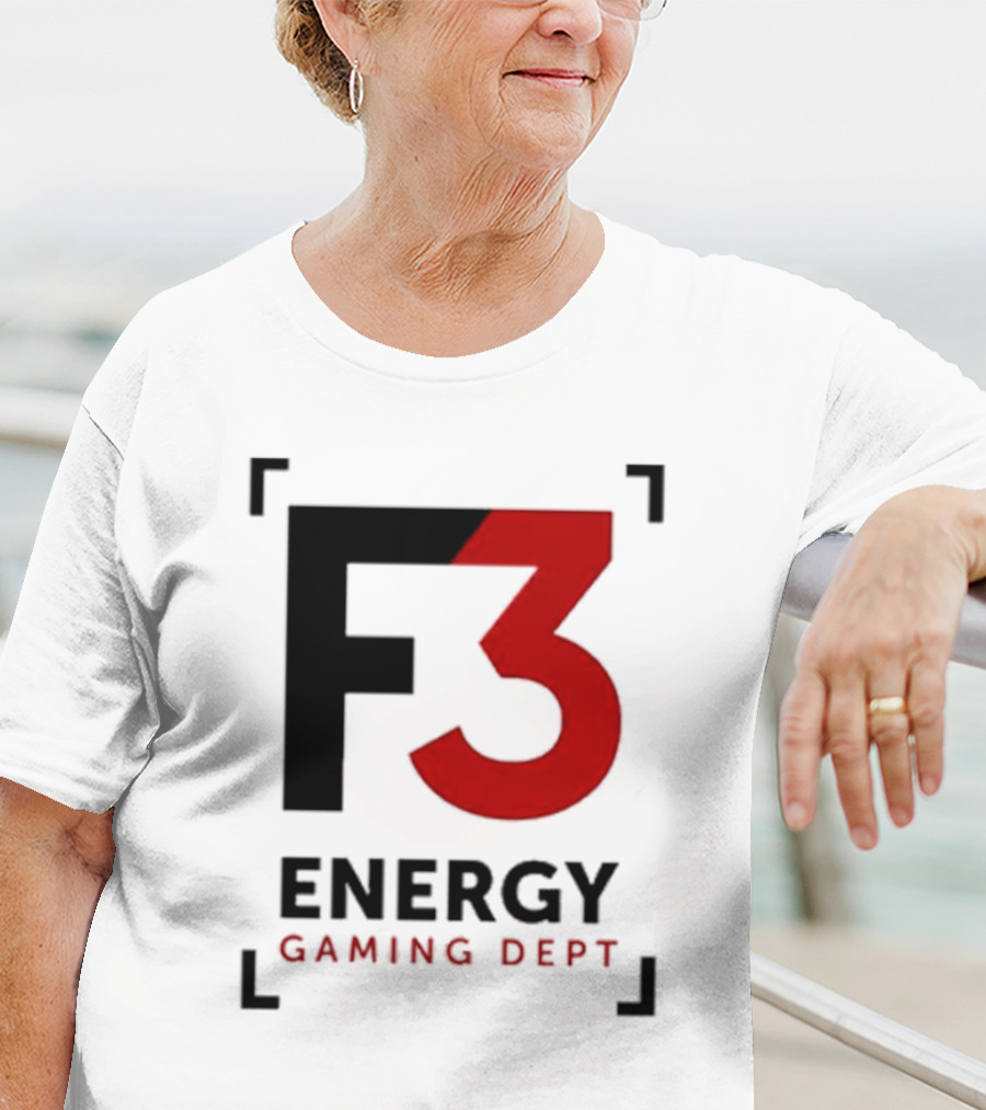 F3 Energy Gaming Dept Bold Red And Black T-Shirt