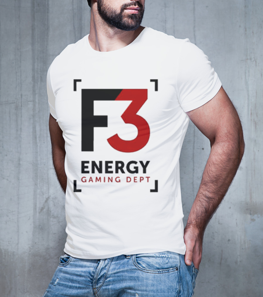 F3 Energy Gaming Dept Bold Red And Black T-Shirt