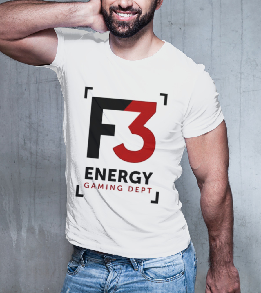 F3 Energy Gaming Dept Bold Red And Black T-Shirt