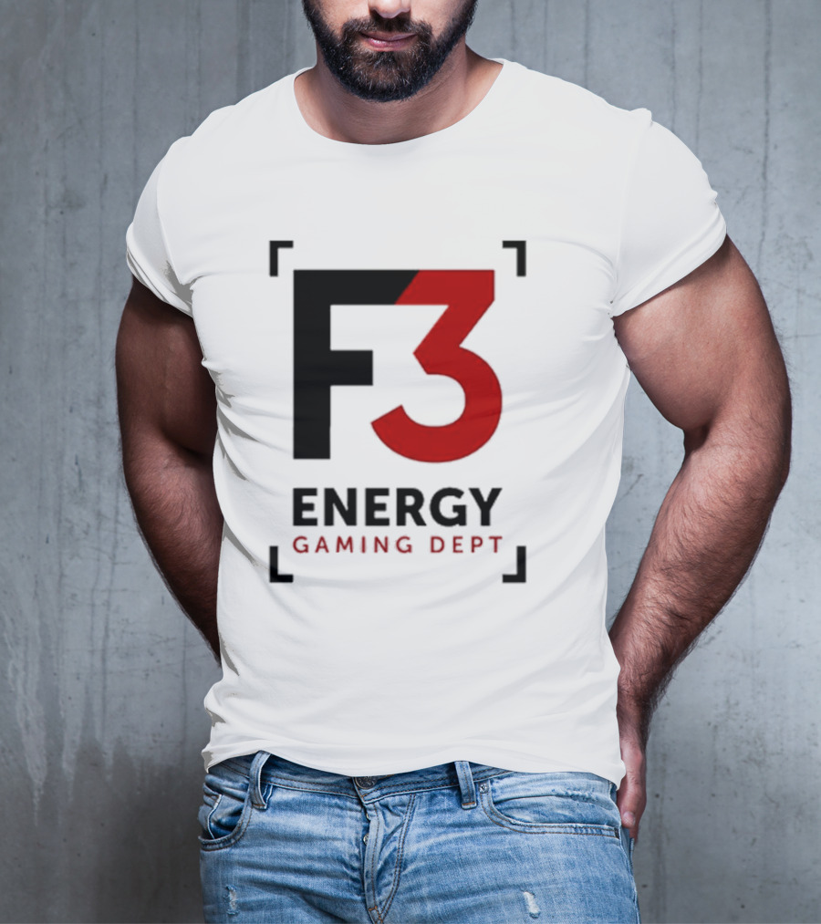F3 Energy Gaming Dept Bold Red And Black T-Shirt
