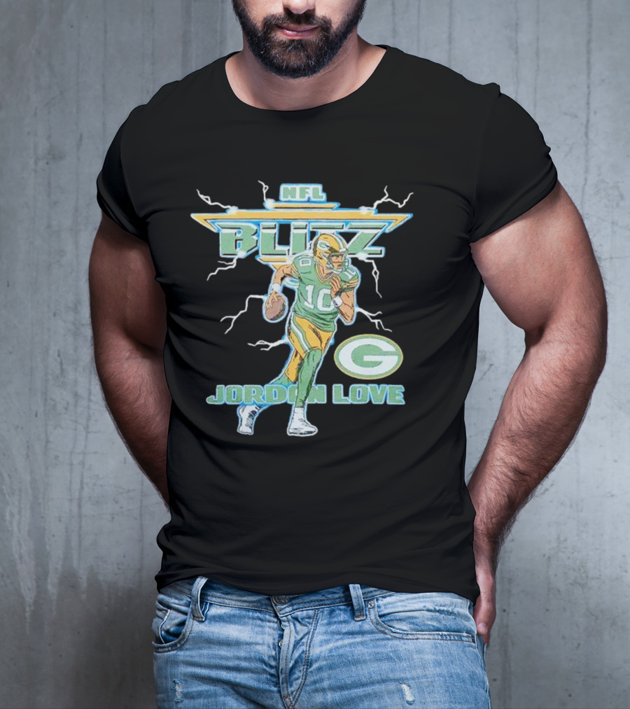 NFL Blitz Jordan Love Packers T-Shirt