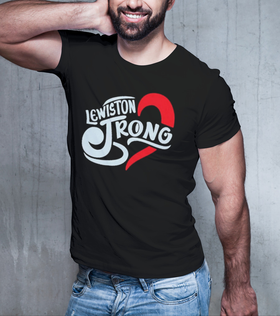 Lewiston Strong Heart Symbol Maine Resilience T-Shirt