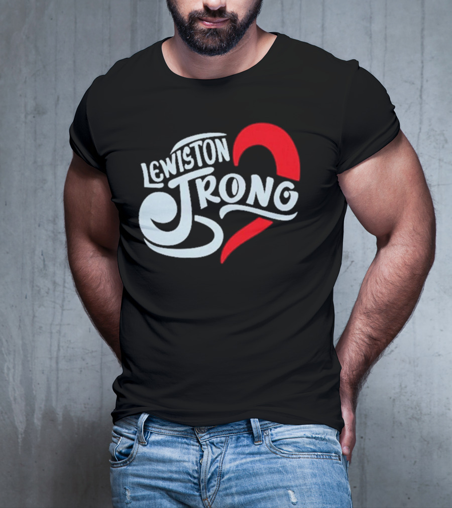 Lewiston Strong Heart Symbol Maine Resilience T-Shirt