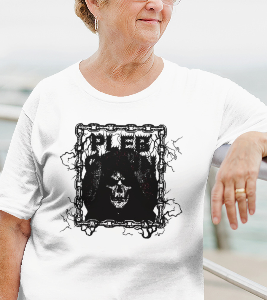 Plebchain Skull With Lightning And Chains T-Shirt