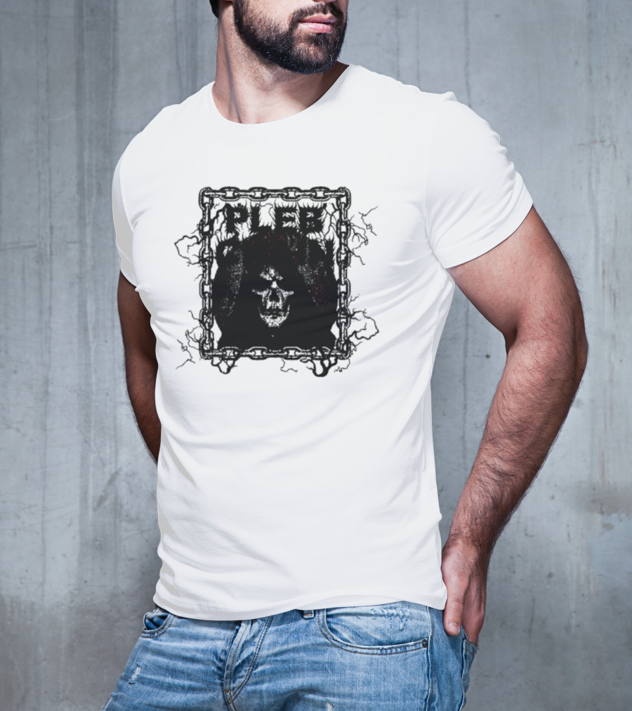 Plebchain Skull With Lightning And Chains T-Shirt