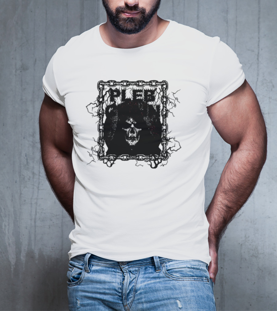 Plebchain Skull With Lightning And Chains T-Shirt