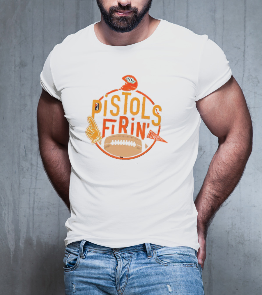 OSU Pistols Firin’ Foam Finger Helmet Cowboys Football T-Shirt