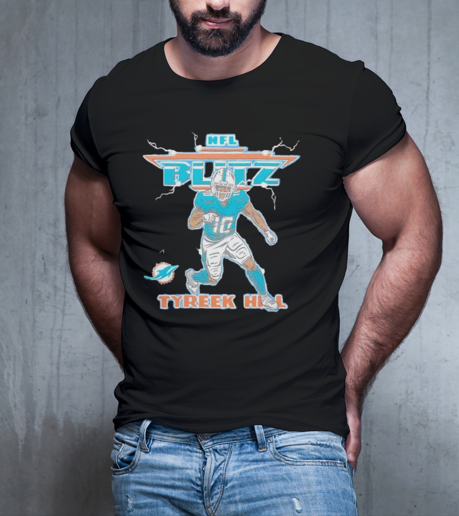 Tyreek Hill NFL Blitz Miami Dolphins Electric Football T-Shirt