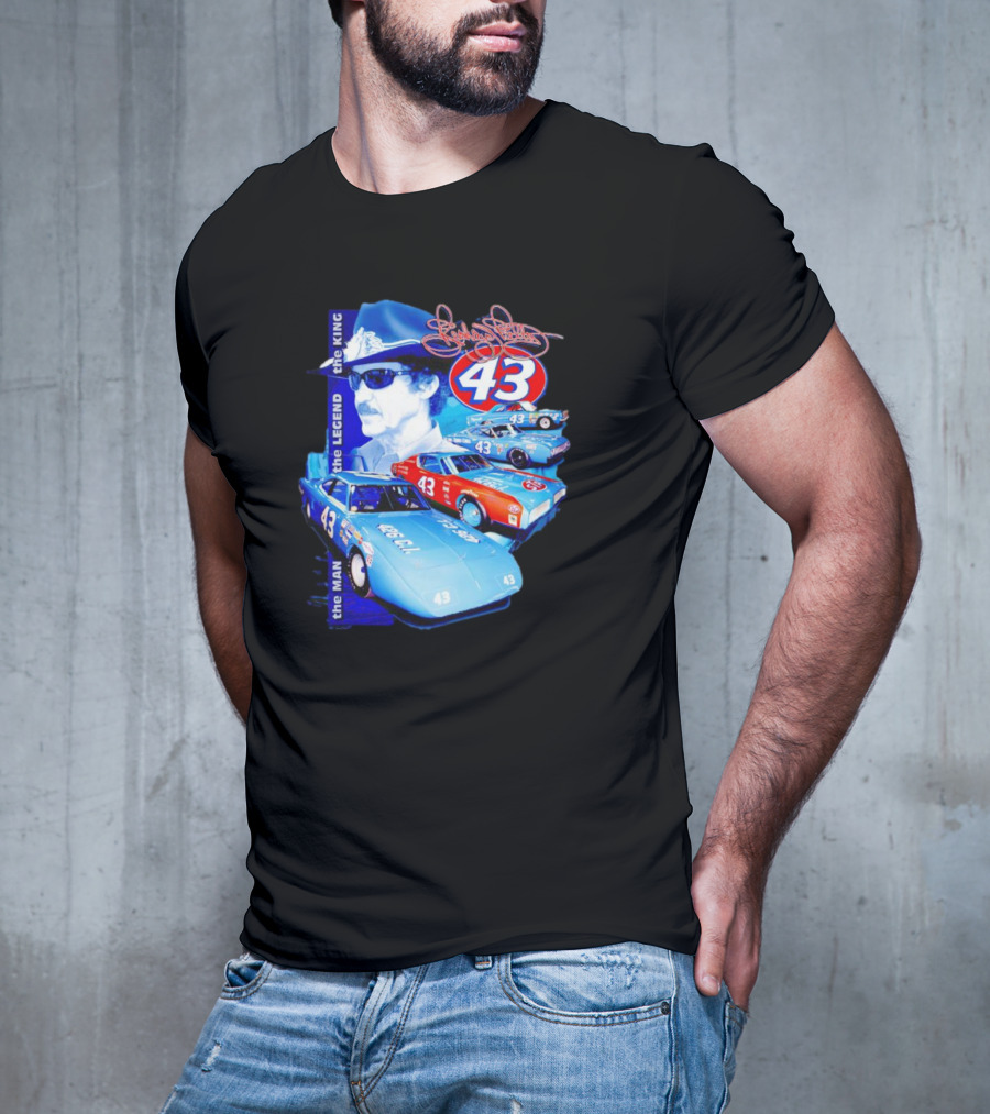 Richard Petty The Legend The King 43 Signature Racing Cars T-Shirt