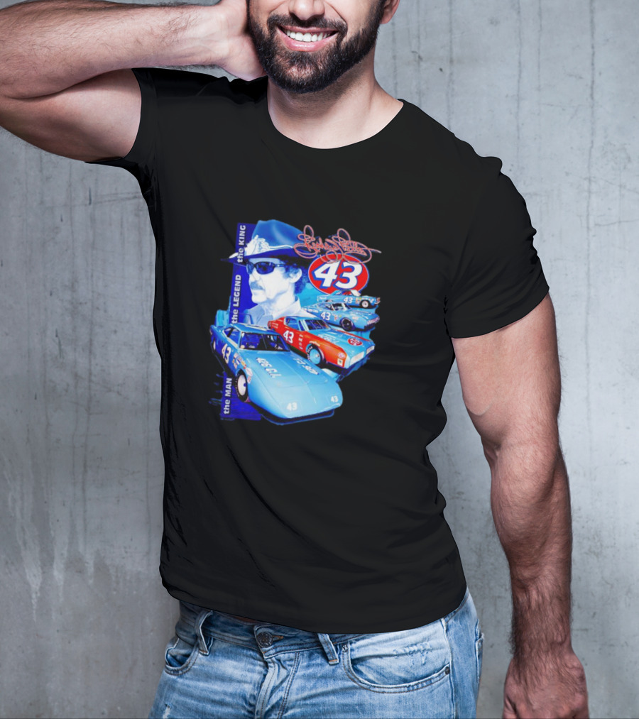 Richard Petty The Legend The King 43 Signature Racing Cars T-Shirt